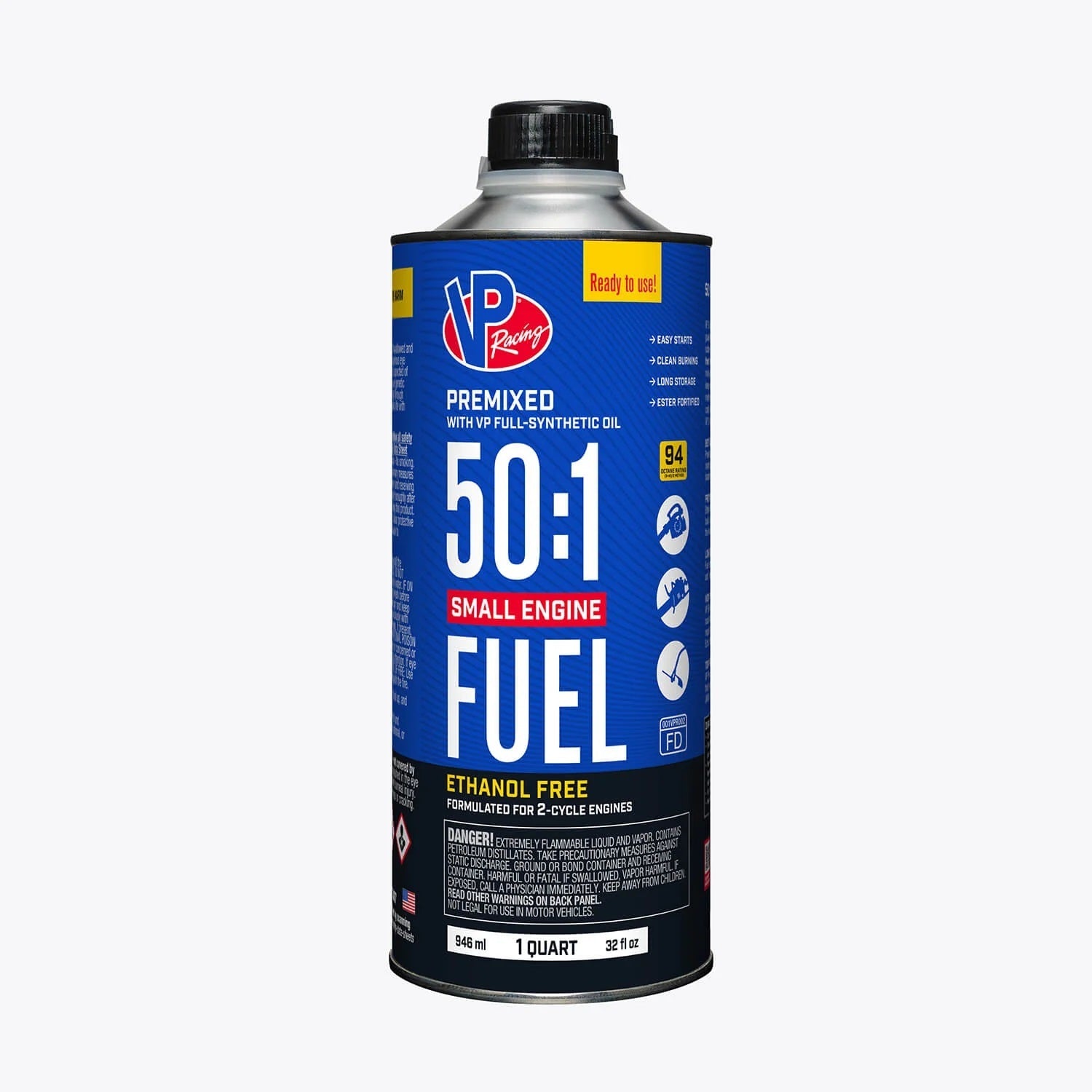 VP Racing 6235 50:1 Premixed 2-Cycle Fuel, 1 Quart Can