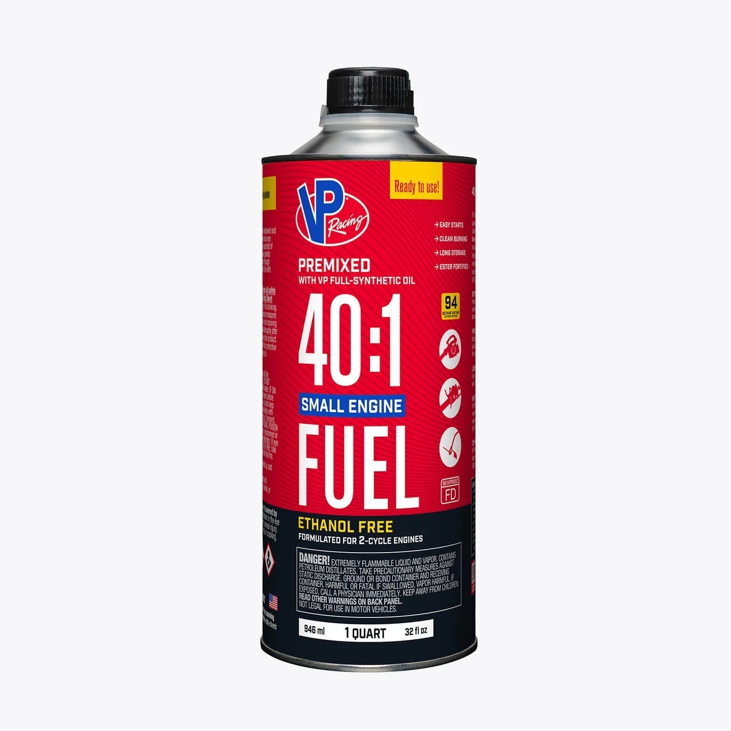 VP Racing 6295 40:1 Pre-Mix Fuel, 1 Quart Can