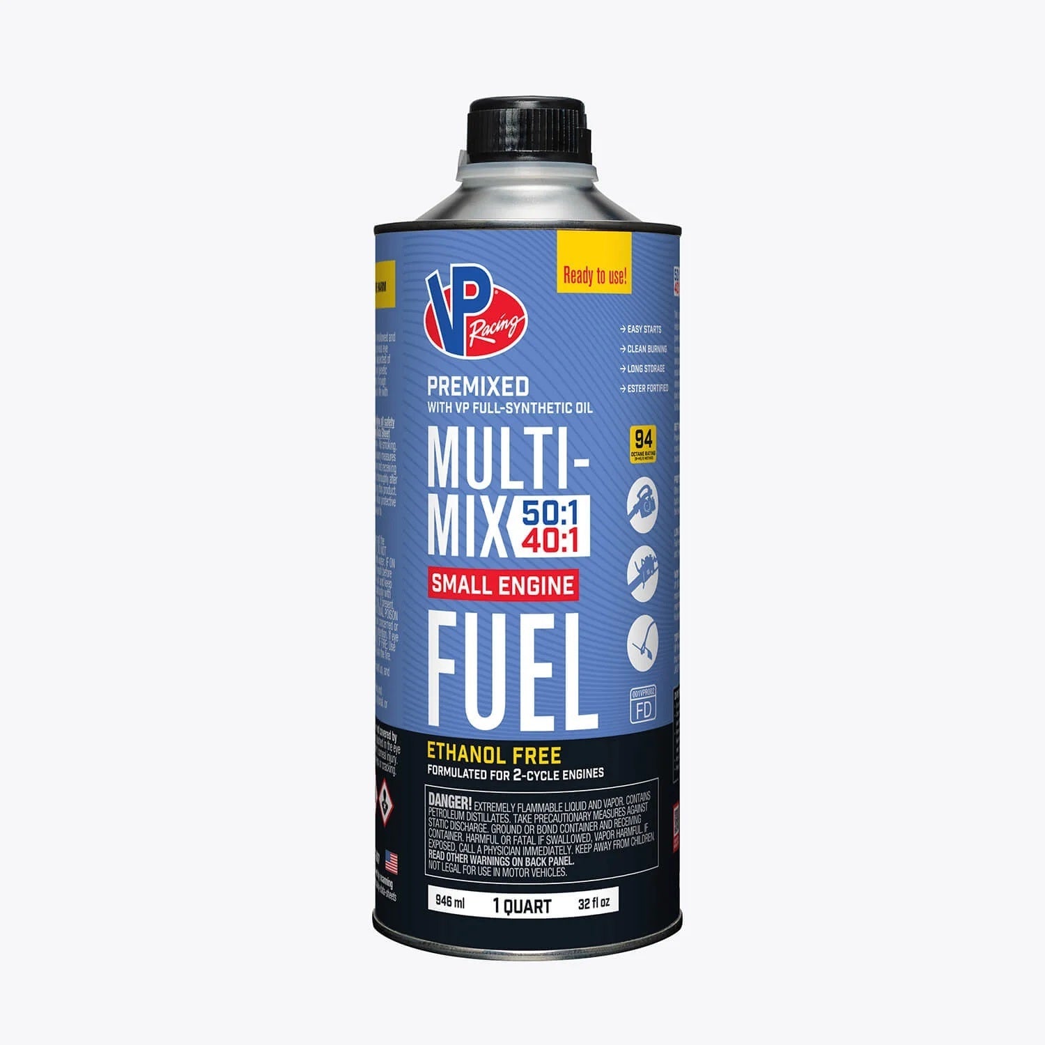 VP Racing 6815 Multi-Mix 40:1/50:1 Premix 2-Cycle Fuel, 1 Quart Can