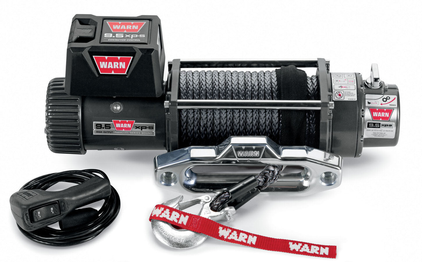 WARN 9.5XP-S Winch 87310, 9,500 lb Capacity with Synthetic Rope