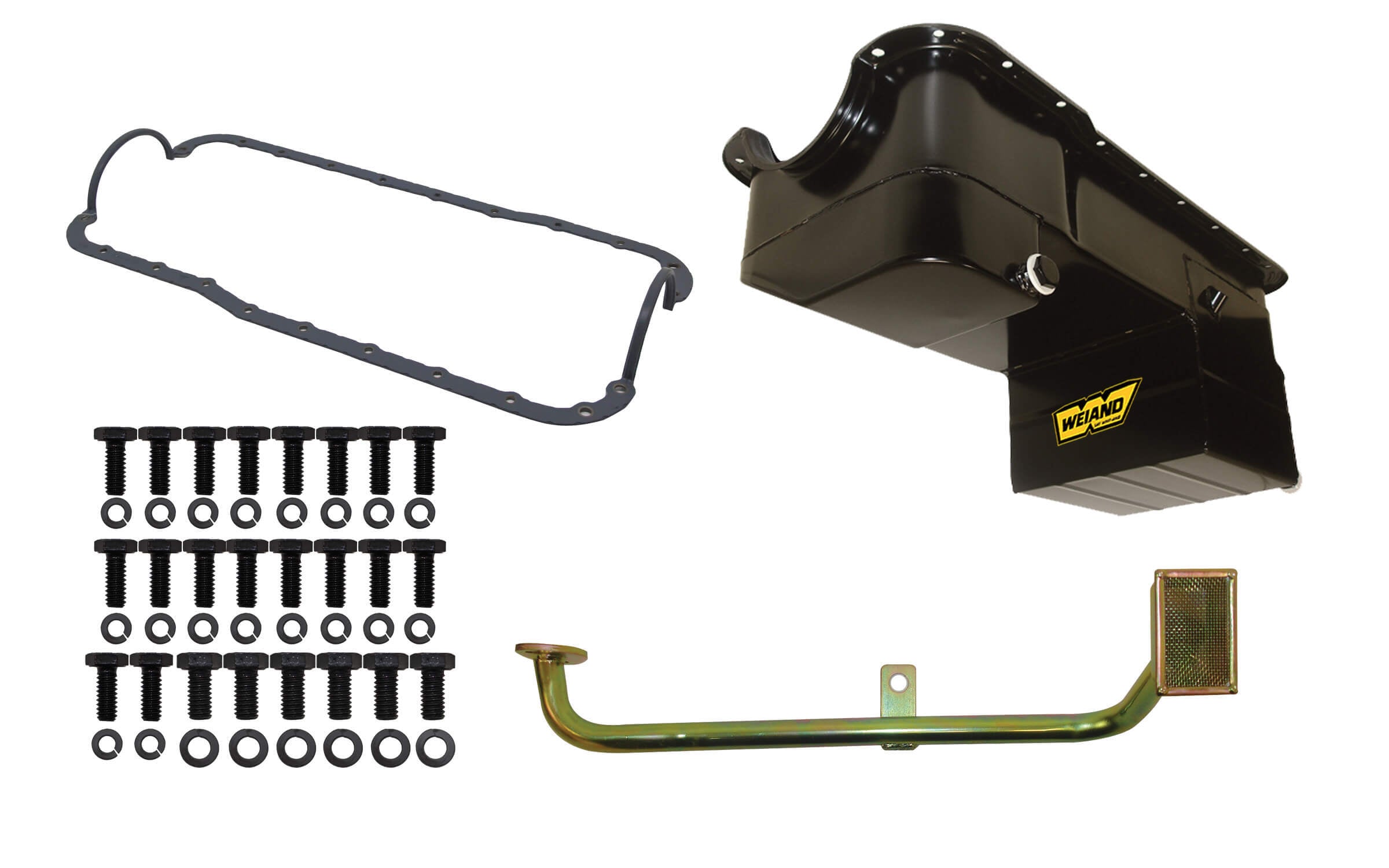 Weiand 5040WND 7-Quart Rear-Sump Engine Oil Pan Kit for Small Block Ford 302, 1979-1993 Mustang