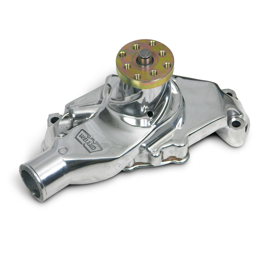 Weiand 9208P Action Plus Mechanical Water Pump for Small Block Chevy, Short Design, Polished Aluminum