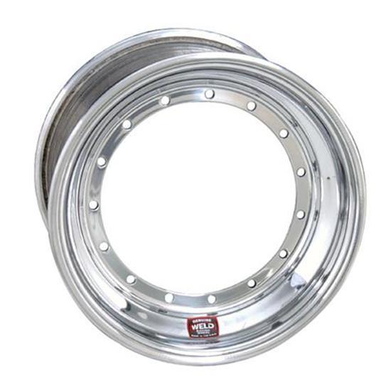 WELD Racing Sprint Direct Mount Spindle Mount Wheel Shell 15 x 9 in, 4 in Backspace, 5 x 9.75 in Bolt Pattern, Polished Aluminum, Part 860-50914