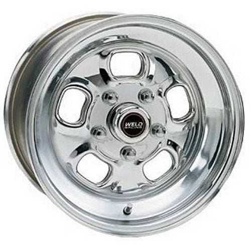 WELD Racing Rodlite Wheel 93-58348, 15 x 8 in, 4.5 in Backspacing, 5 x 4.5/4.75 in Bolt Pattern, Polished Aluminum