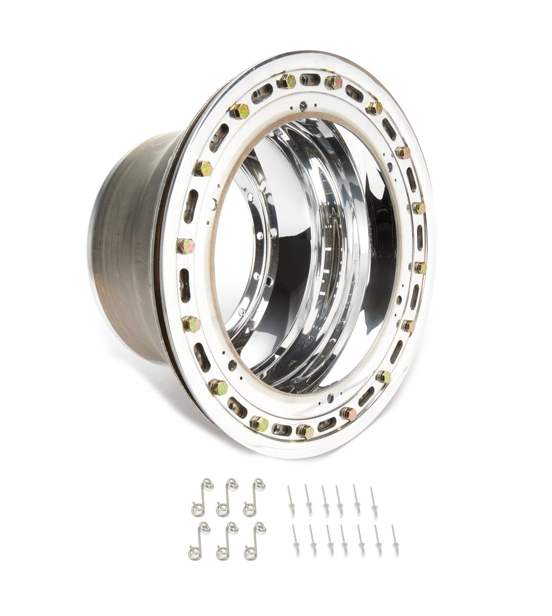 WELD Racing P857-5844-6 15 x 8.25-Inch Sprint Beadlock Outer Wheel Shell, Polished Aluminum