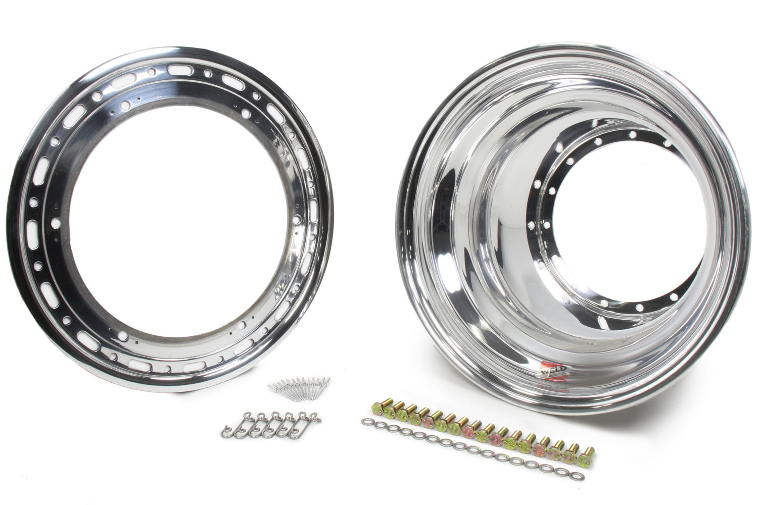 WELD Racing P858-5244-6 Outer Beadlock Wheel Shell with Dzus Fasteners, 15 x 12.25 in, Polished Aluminum