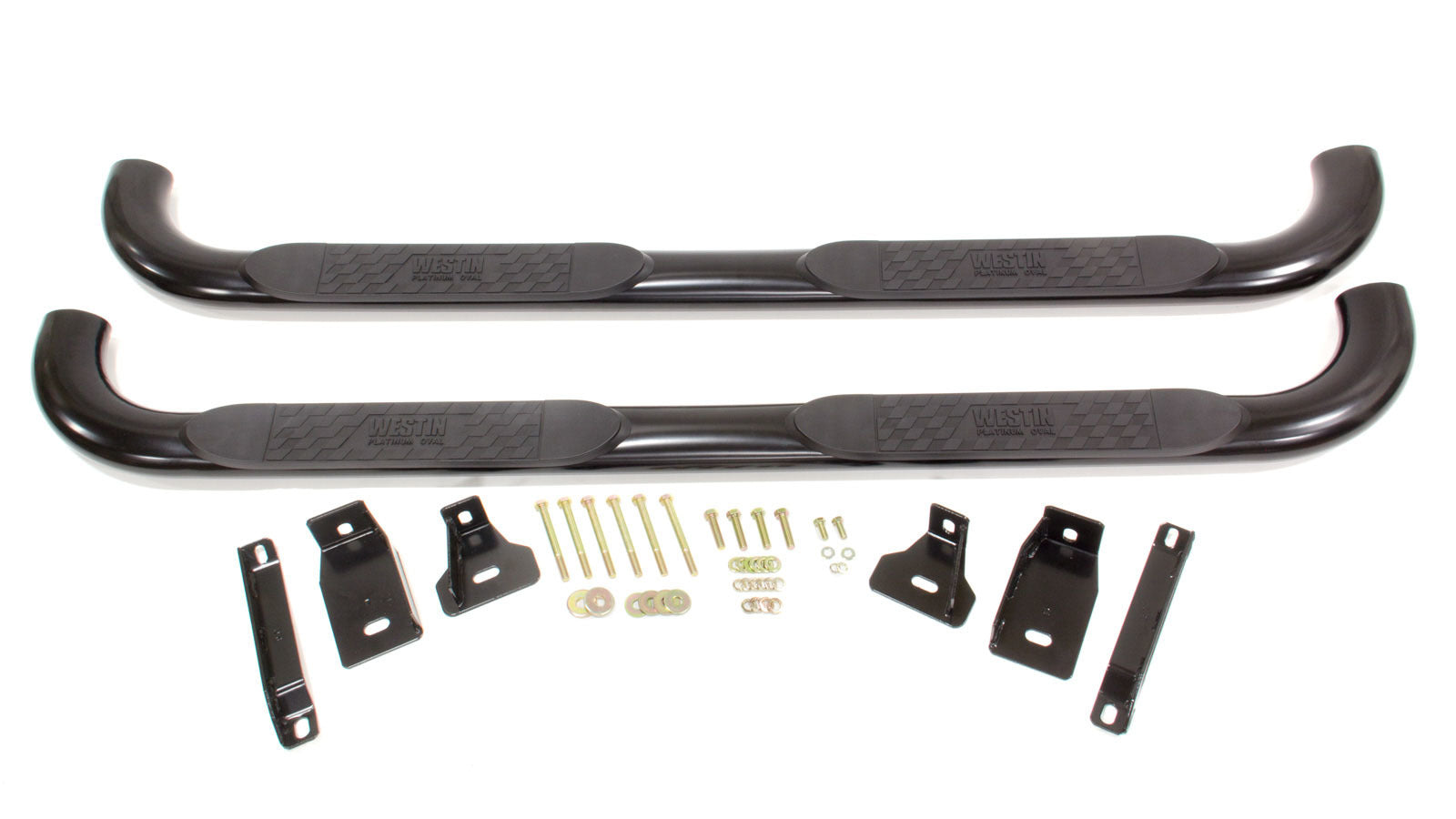 Westin Platinum 21-1955 4-Inch Oval Step Bars for 1999-2014 GM Full-Size Crew Cab Trucks, Black