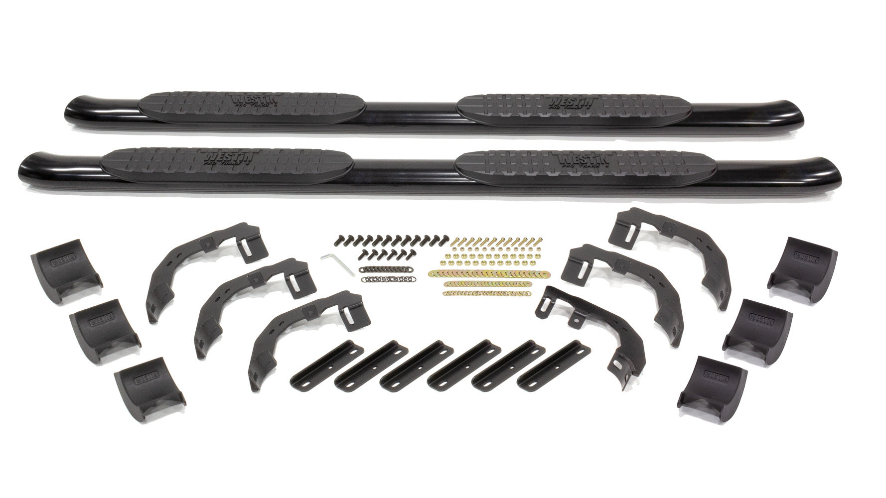 Westin Pro Traxx 4 in Oval Curved Step Bars, Part 21-24095, for 2019 Ram 1500 Quad Cab