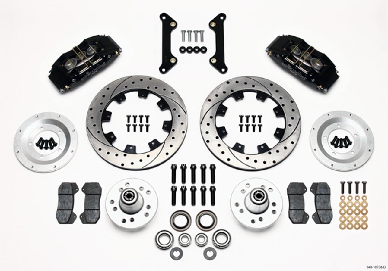 Wilwood 140-10738-D Forged Dynapro 6 Big Brake Kit for 1970-1978 GM F-Body, Front 6-Piston Calipers with 12.190-Inch Drilled and Slotted Rotors