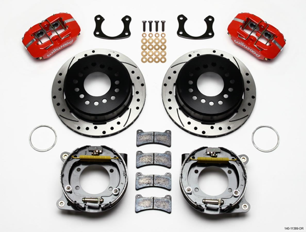 Wilwood Dynapro Rear Disc Brake Kit 140-11389-DR with Red 4-Piston Calipers for Big Ford