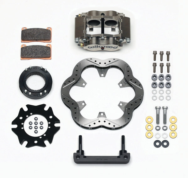 Wilwood 140-11810 Billet Narrow Dynalite Rear Brake Kit with 10.5-Inch Drilled, Slotted and Scalloped Rotor