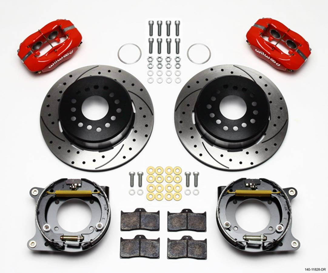 Wilwood 140-11828-DR Rear Brake Kit for 1957-62 Chevy Corvette with Red Dynalite Calipers