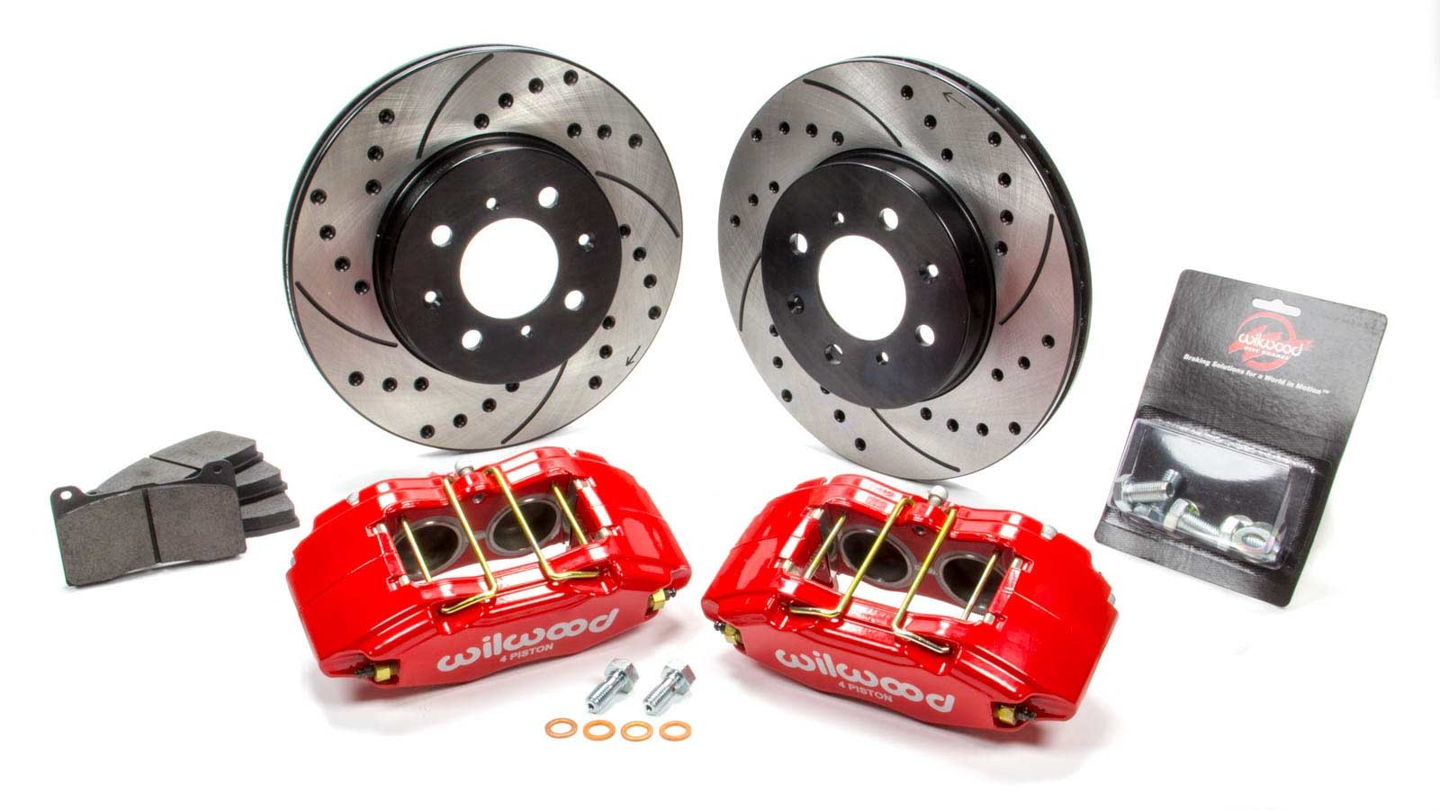 Wilwood 140-12996-DR Front Brake Kit for Honda Civic and Acura Integra with Red 4-Piston Calipers