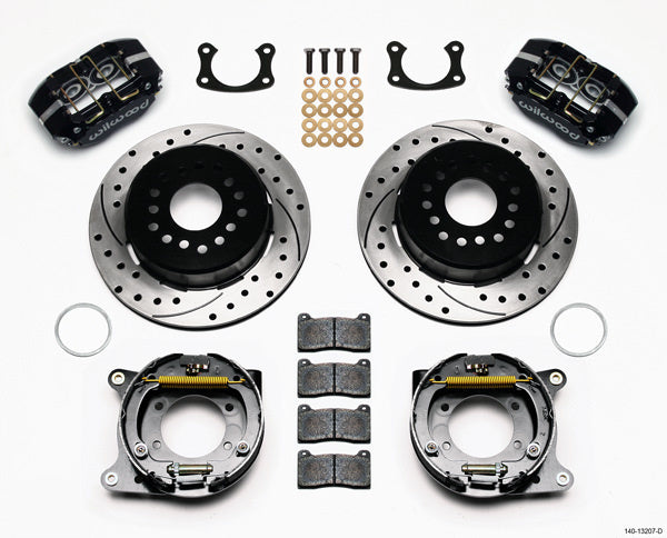 Wilwood Dynapro Rear Brake Kit with Big Ford 2.50-Inch Mounting, 12.19-Inch Drilled and Slotted Rotor, Black