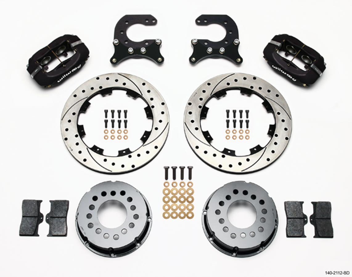 Wilwood Dynalite Rear Disc Brake Kit for GM 12-Bolt, 4-Piston Caliper, 12-Inch Drilled and Slotted Rotor