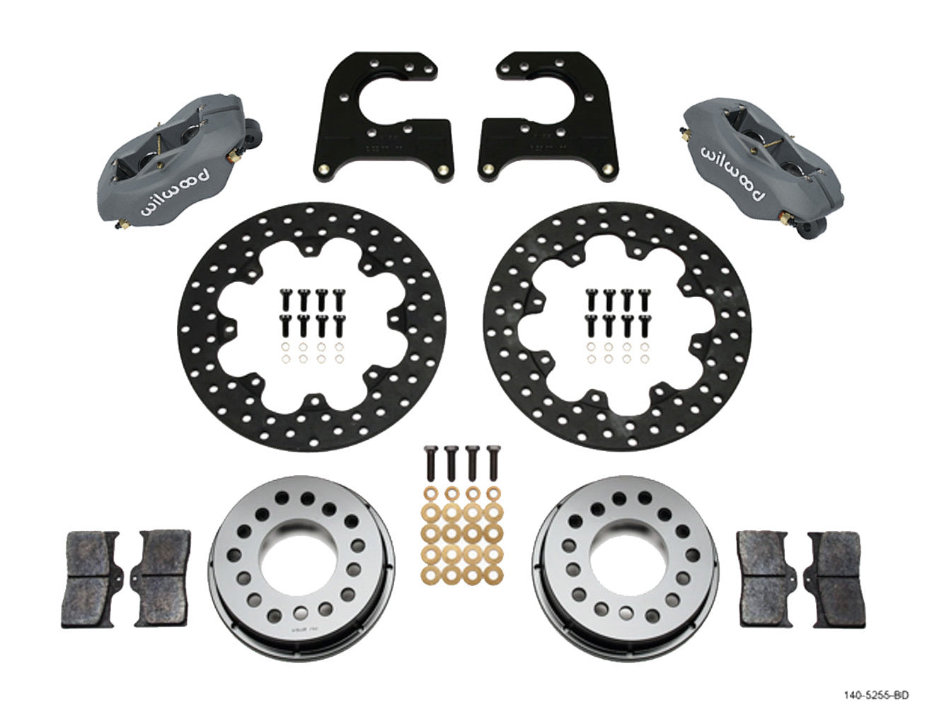Wilwood 140-5255-BD Drag Rear Brake Kit for Mopar/Dana with Forged Dynalite Calipers