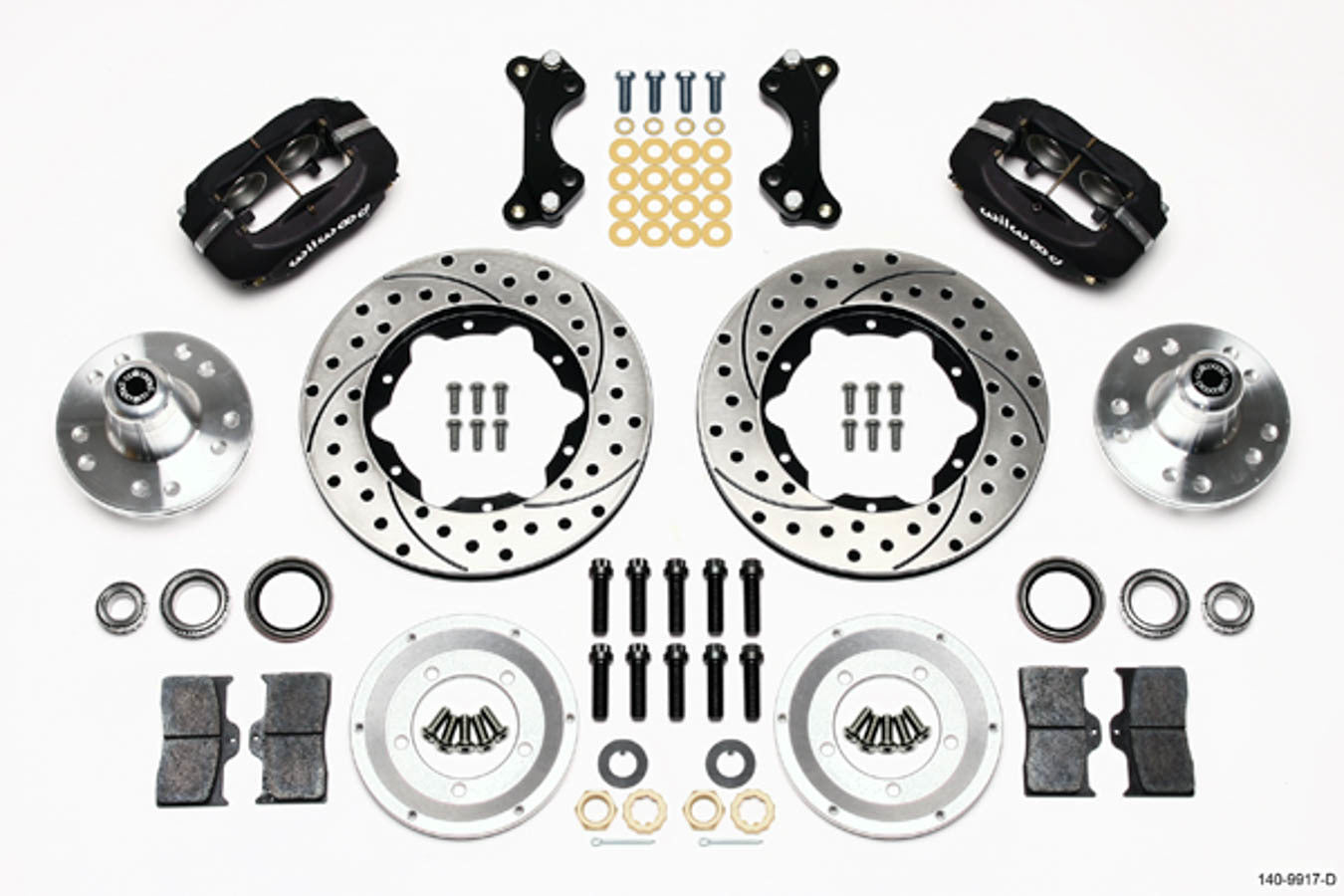 Wilwood 140-9917-D Dynalite Front Brake Kit for ProSpindle with 11-Inch Drilled and Slotted Rotor