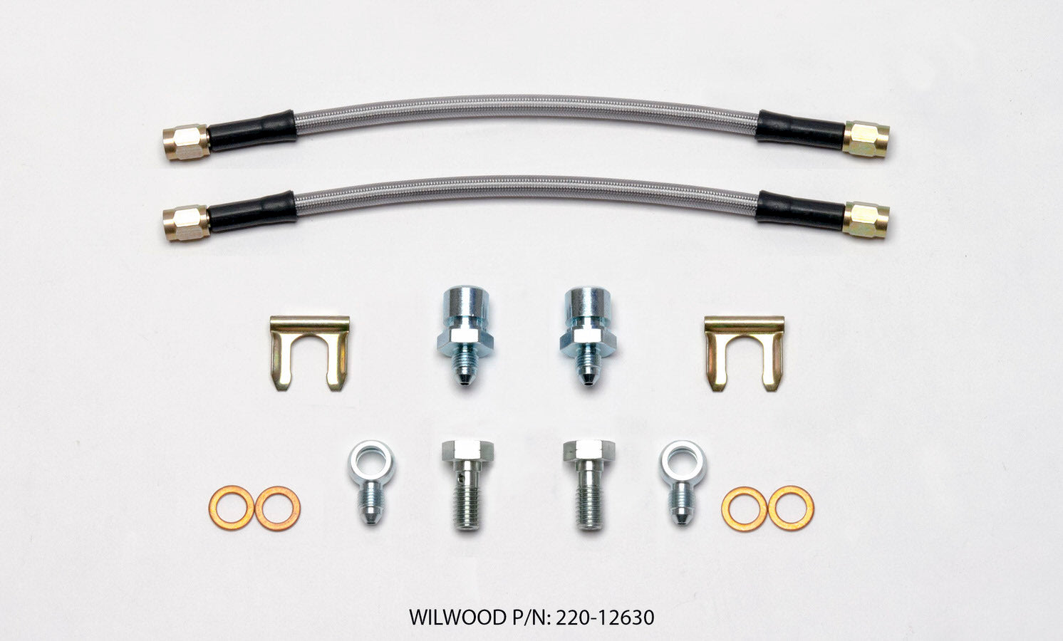 Wilwood 220-12630 Flexline Rear Brake Hose Kit, 10-Inch Braided Stainless Steel