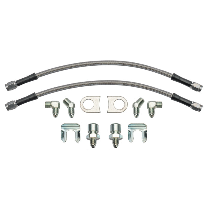 Wilwood 220-17288 Flexline Brake Hose Kit, 12-Inch Braided Stainless Steel, 3 AN Female Ends