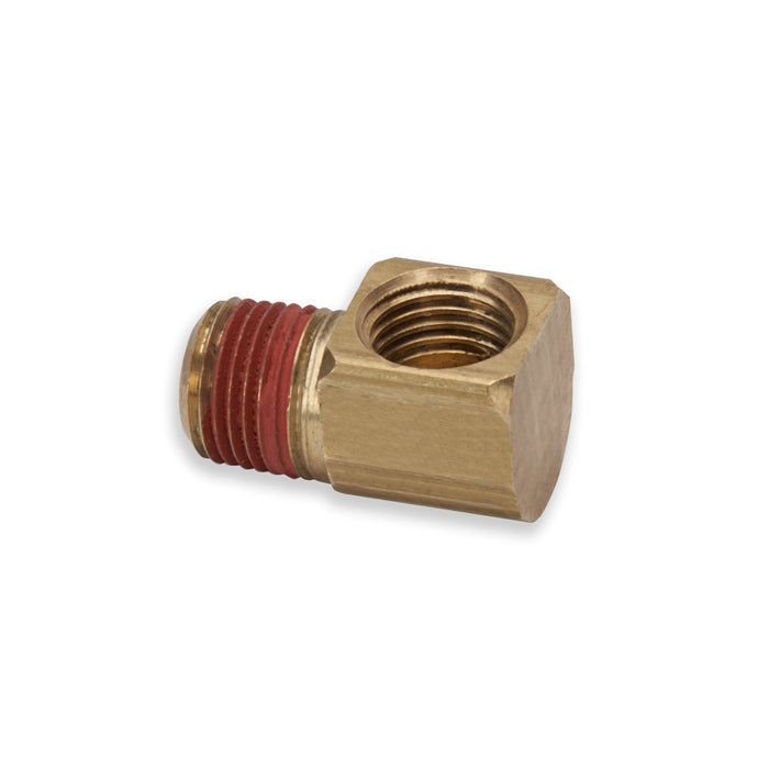 Wilwood 220-4669 90-Degree Brass Adapter Fitting, 1/8 in NPT Male to 3/16-24 Inverted Flare Female