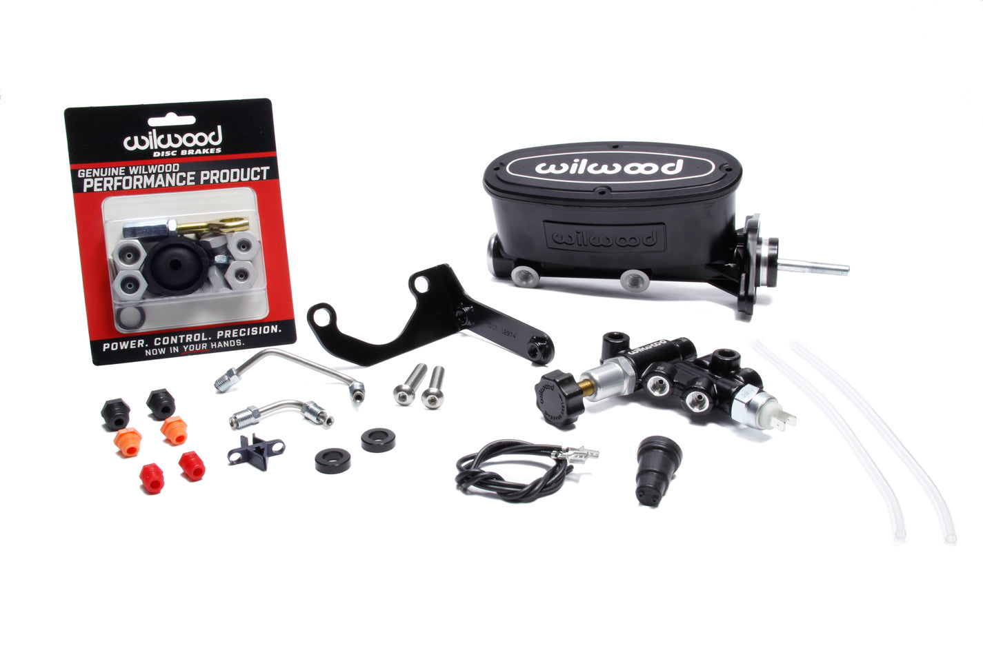 Wilwood 261-14158-BK Tandem Master Cylinder Kit with Bracket and Proportioning Valve, 15/16-Inch Bore, Black Aluminum