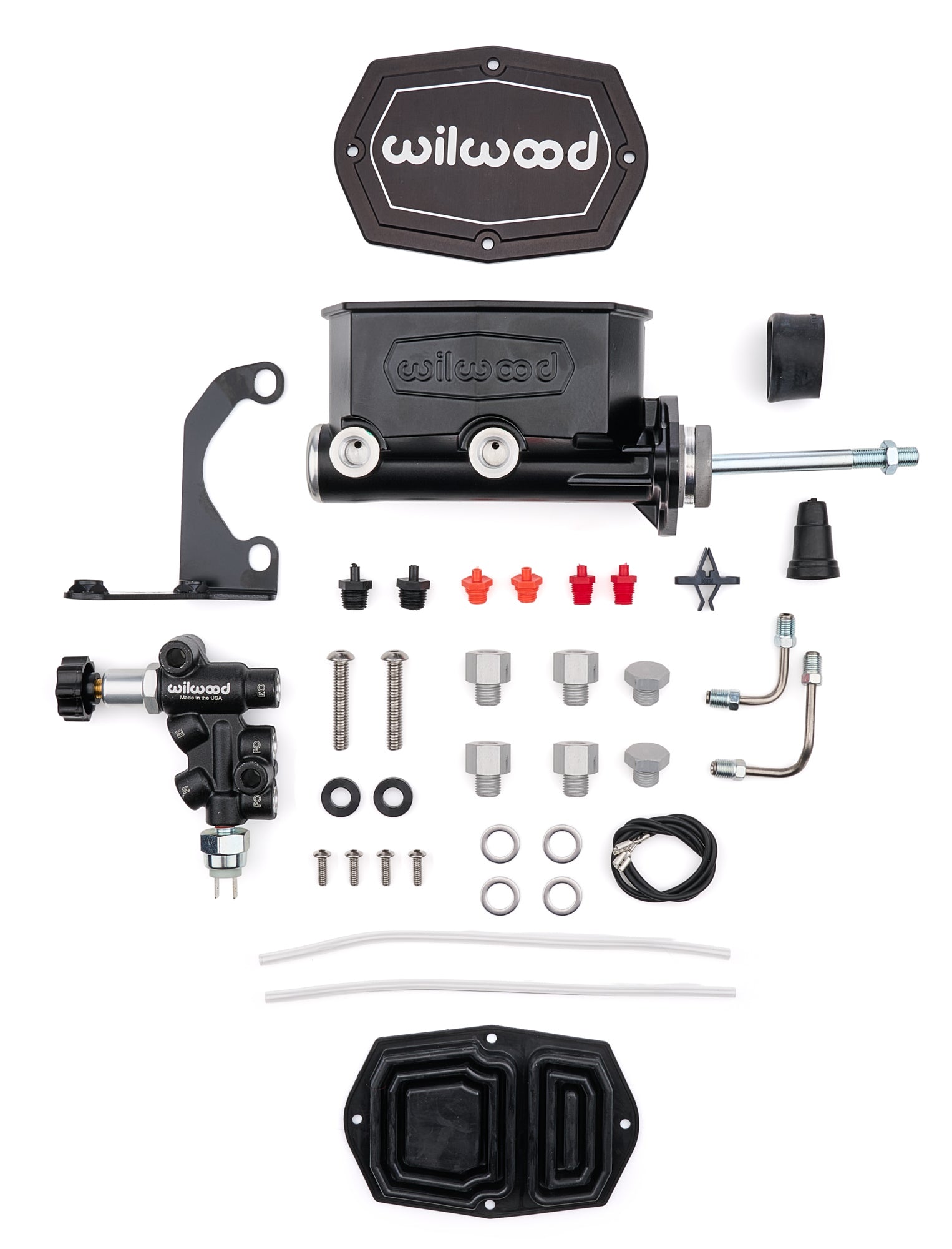 Wilwood 261-14961-BK Tandem Master Cylinder Kit with Proportioning Valve, 7/8-Inch Bore, Black