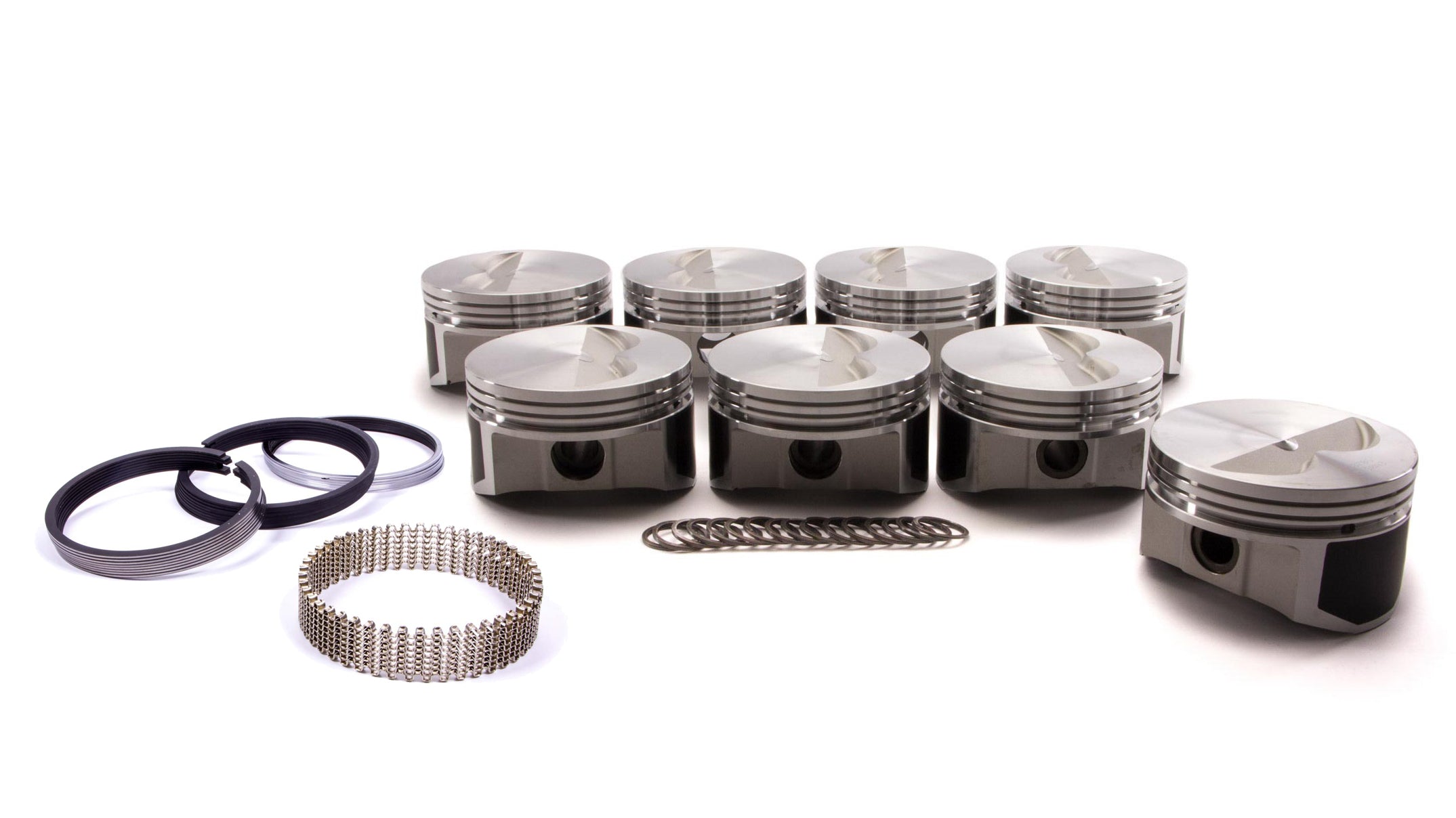 Wiseco-Pro Tru PTS510A3 Small Block Chevy Forged Flat-Top Piston and Ring Set, 4.155-Inch Bore