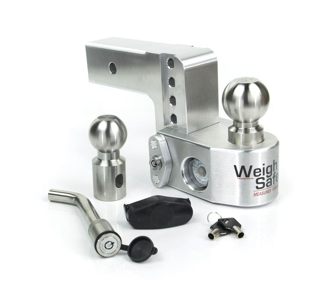 Weigh Safe WS4-25-KA 4 in Drop Hitch with2.5 in Shank Trailer Hitch Ball Mount
