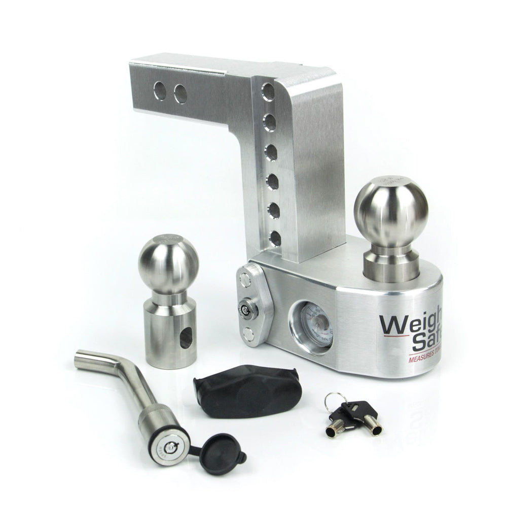 Weigh Safe WS6-2-KA 6 in Drop Hitc h w/ 2 in Shank Trailer Hitch Ball Mount