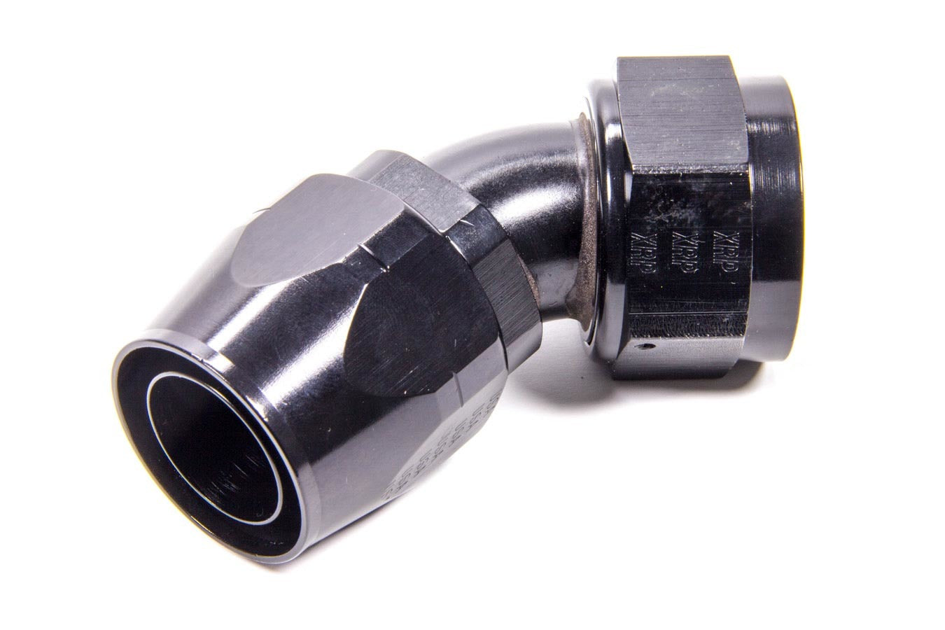 XRP 104520BB #20 45-Degree Hose End, AN Hose to AN Female, Black Anodized