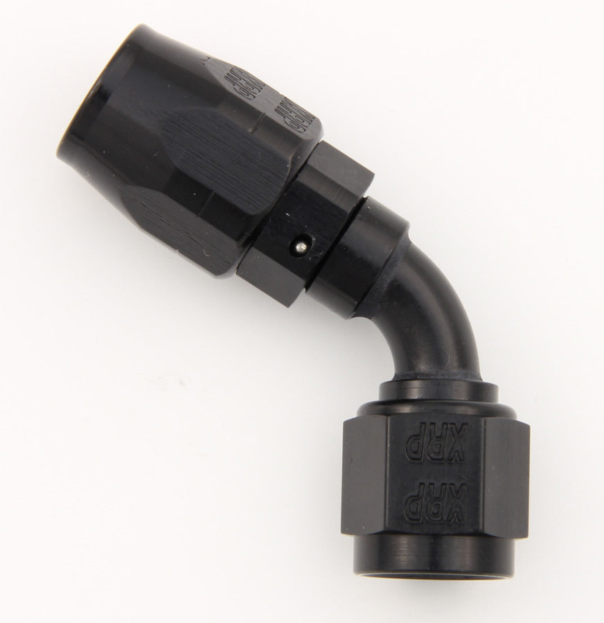 XRP Xtreme Racing Products 206006BB #6 60-Degree Double-Swivel Hose End, 6 AN Hose to 6 AN Female, Black Anodized Aluminum