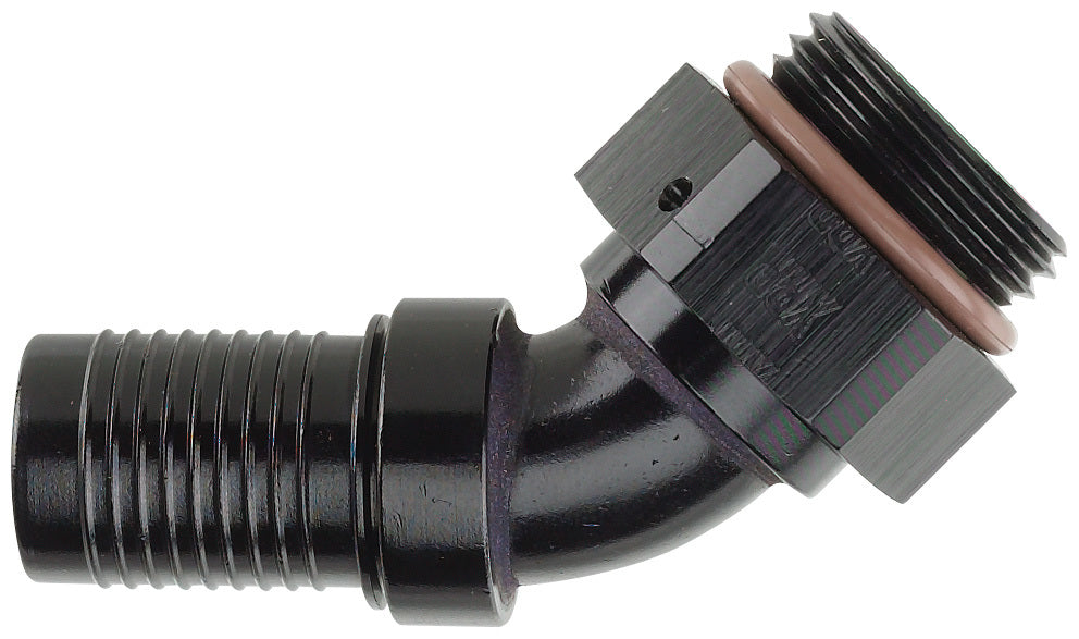 XRP 224512ORB HS-79 45-Degree -12 AN Hose End to -12 AN Male O-Ring, Black Anodized Aluminum