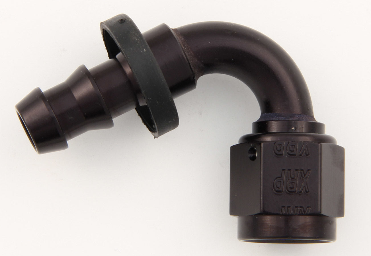 XRP Xtreme Racing Products 231208BB #8 120-Degree Push-On Hose End, Black Anodized Aluminum