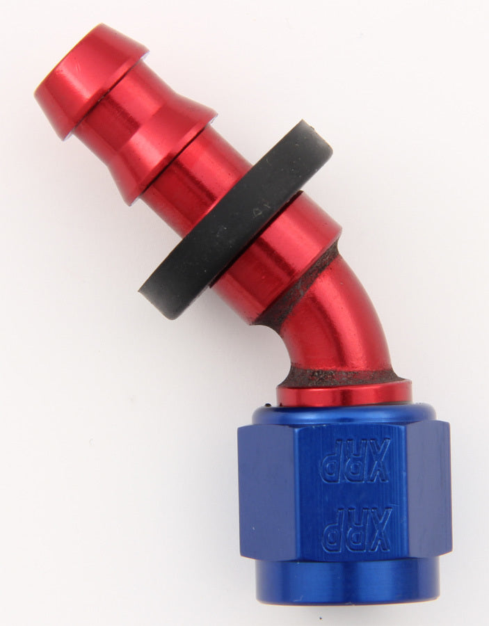 XRP Xtreme Racing Products 234504 #4 45-Degree Push-On Hose End, 4 AN Barb to 4 AN Female