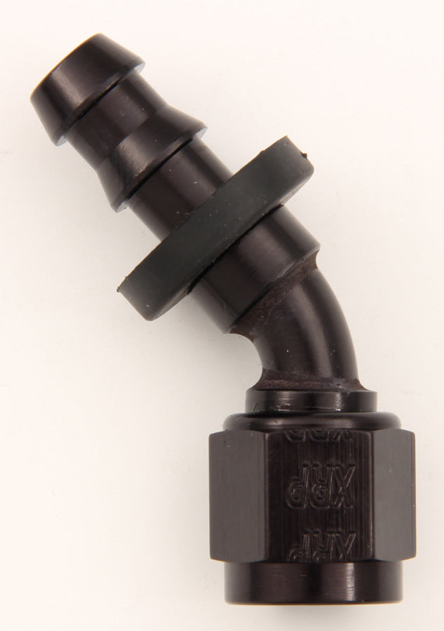 XRP 234510BB #10 45-Degree Push-On Hose End, 10 AN Hose Barb to 10 AN Female, Black Anodized Aluminum