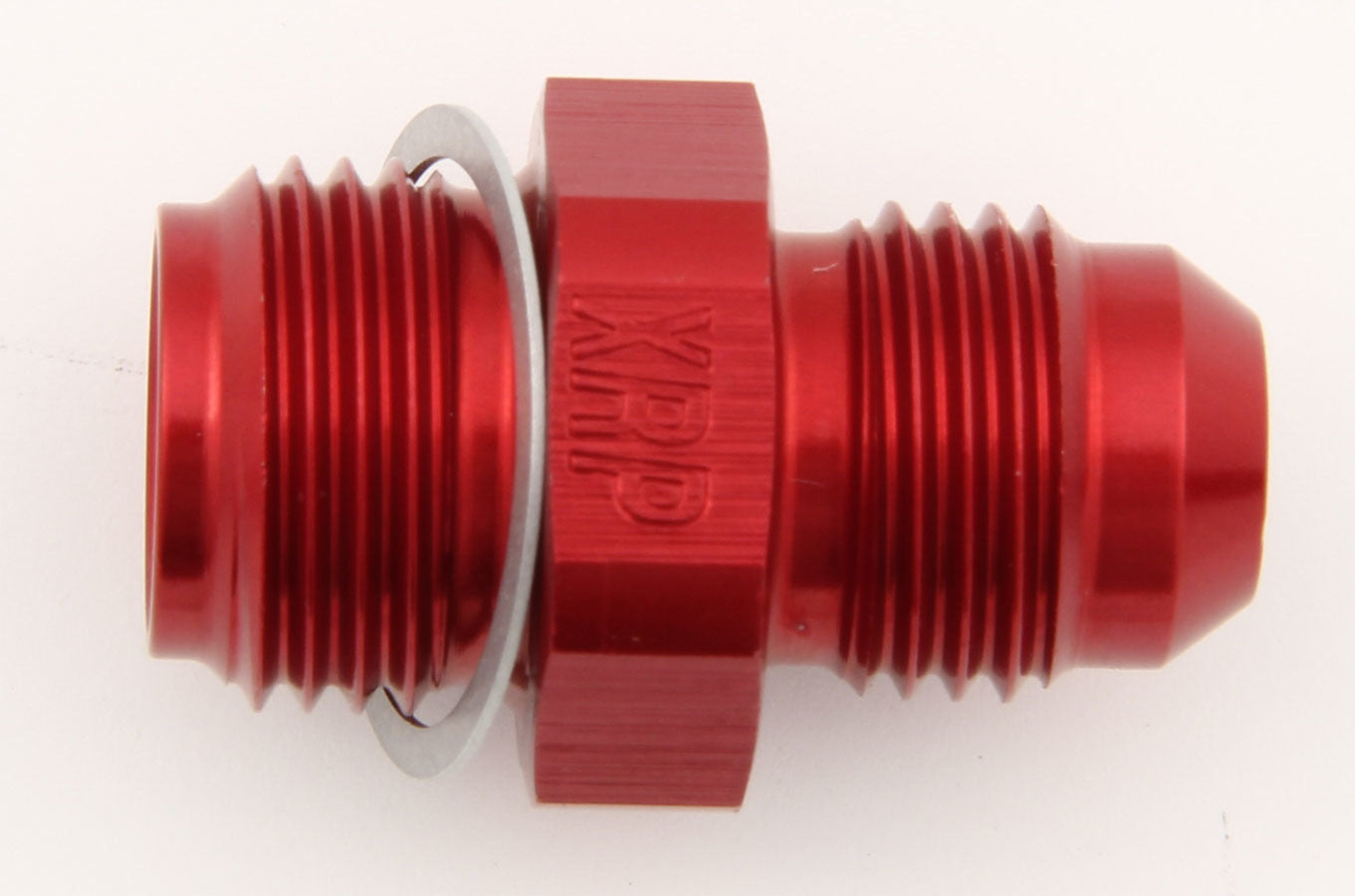 XRP 702106 Straight Adapter Fitting, -6 AN Male to 5/8-18 Inverted Flare Male, Red Anodized Aluminum