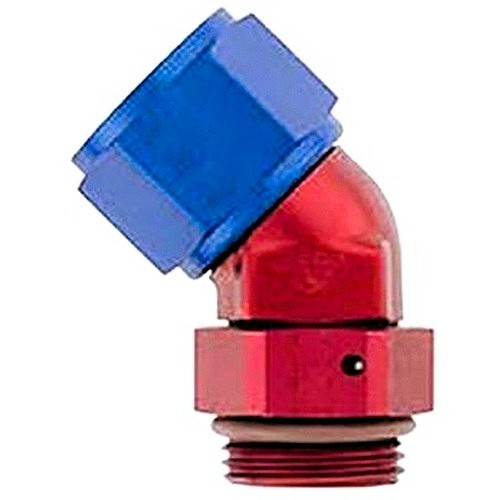 XRP 974506 6AN Female to 6AN Male O-Ring 45-Degree Swivel Adapter, Red and Blue Anodized Aluminum