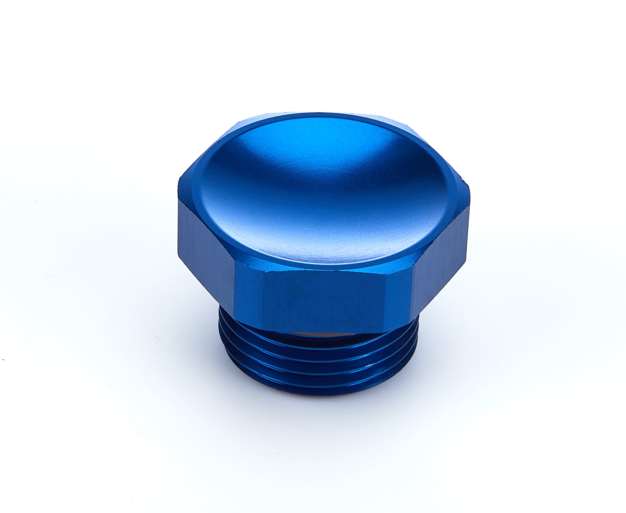 XRP #12 AN Straight Thread O-Ring Plug 981412, Blue Anodized Aluminum Hex Head