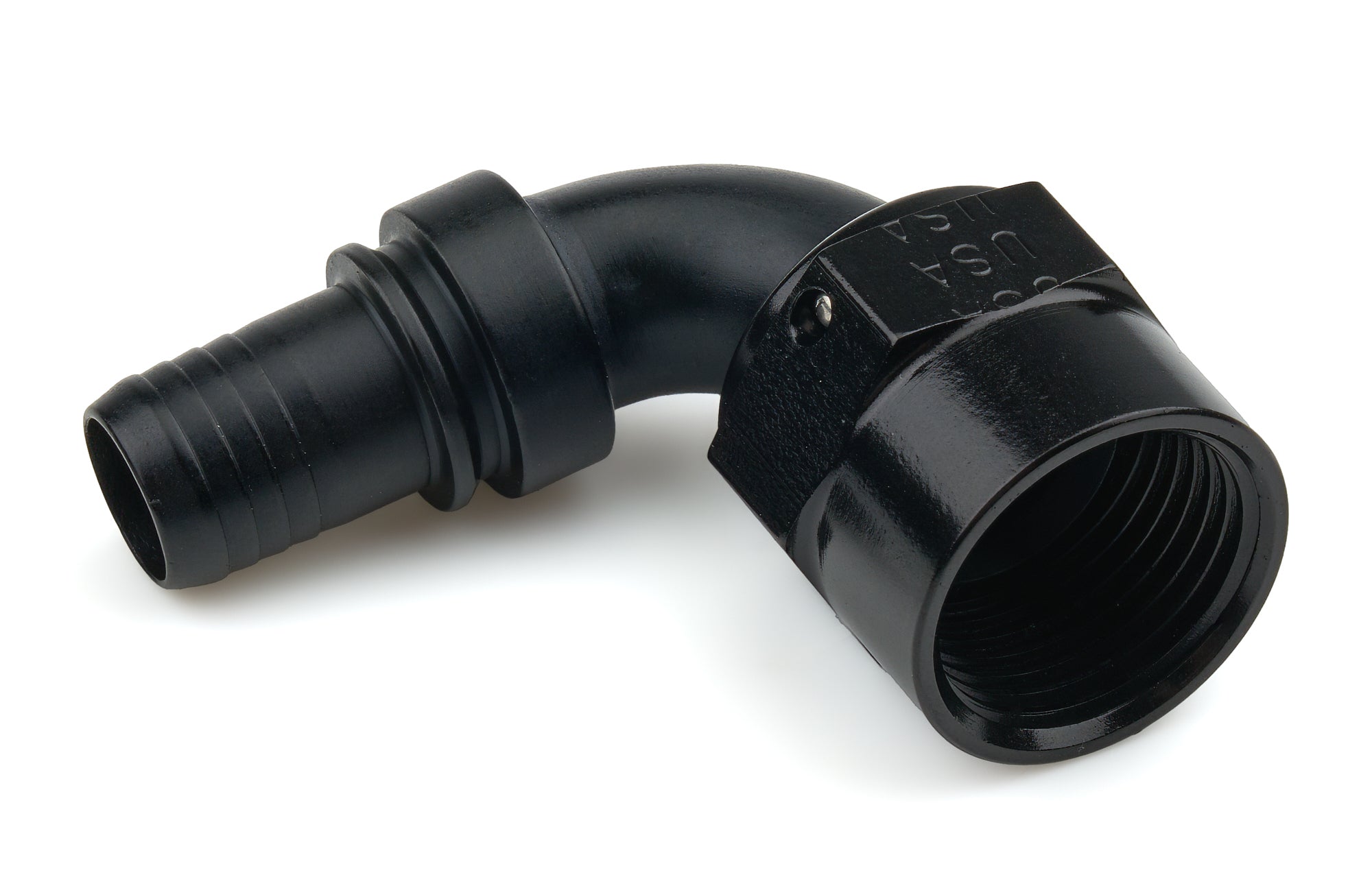 XRP RC229008TDBB 8 AN 90-Degree Race Crimp Hose End, Black Anodized Aluminum