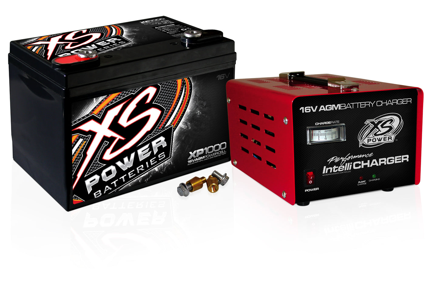 XS Power Battery XP1000CK2 AGM 16V Battery and Charger Kit with 675 Cranking Amps