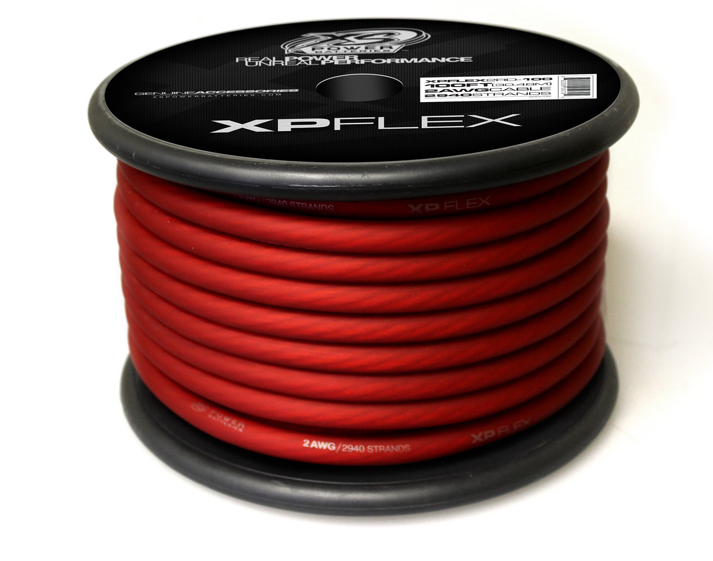 XS Power Battery XP Flex 2 AWG Red Battery Cable, 100 ft, Part XPFLEX2RD-100