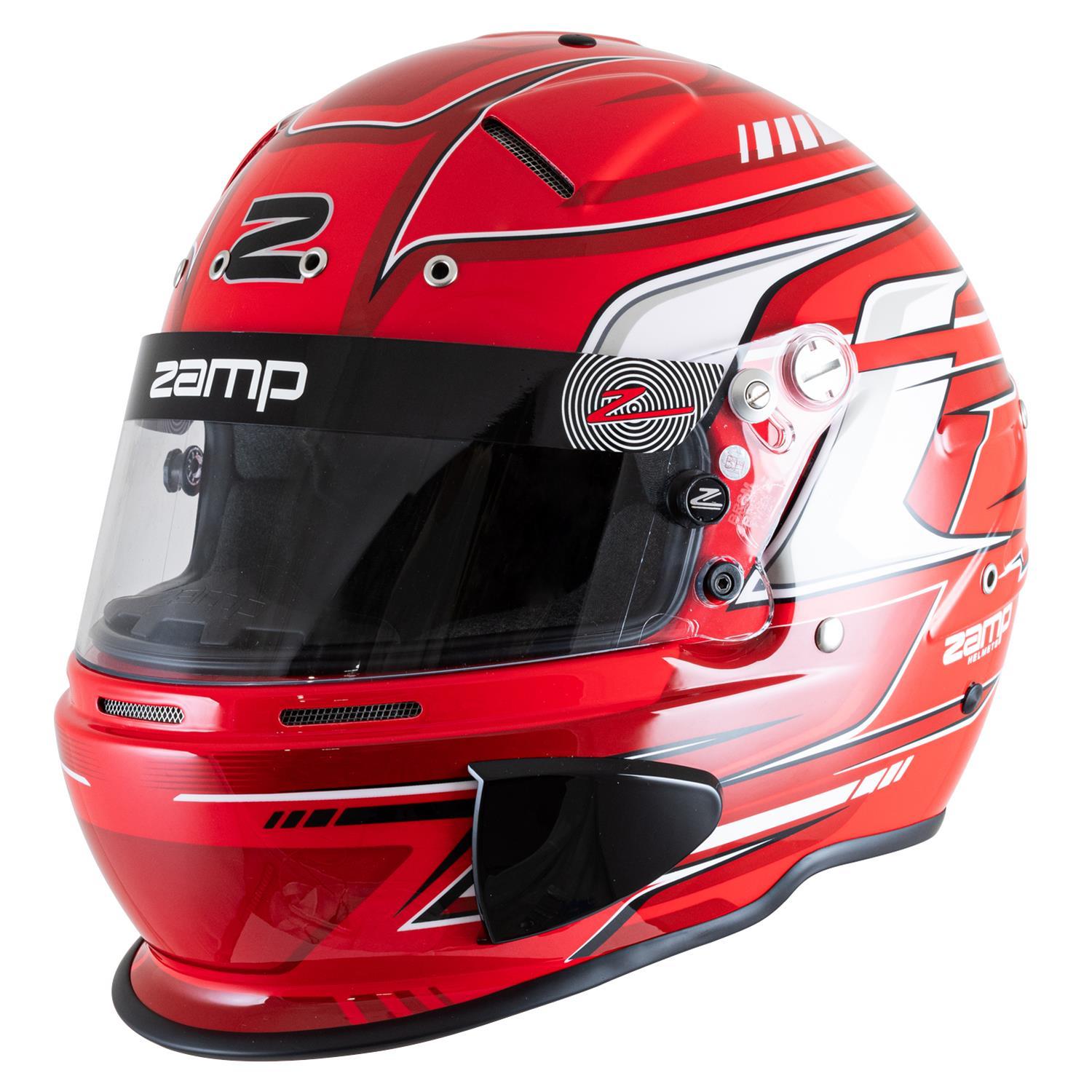 ZAMP RZ-70S Full-Face Racing Helmet, Snell SA2025, Red and White, Medium – H793C02M