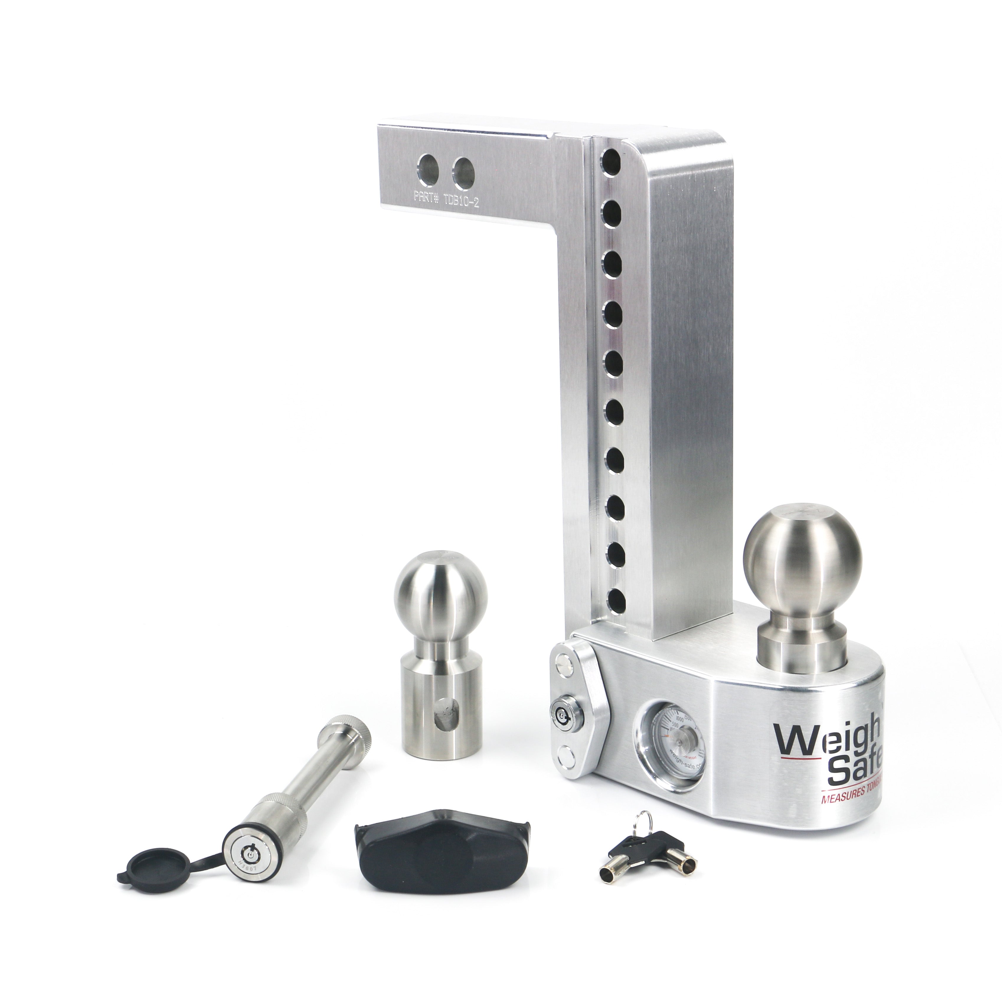 Weigh Safe WS10-2-KA Adjustable Drop Hitch - 10" Drop for 2" Shank withHitch Lock Pin