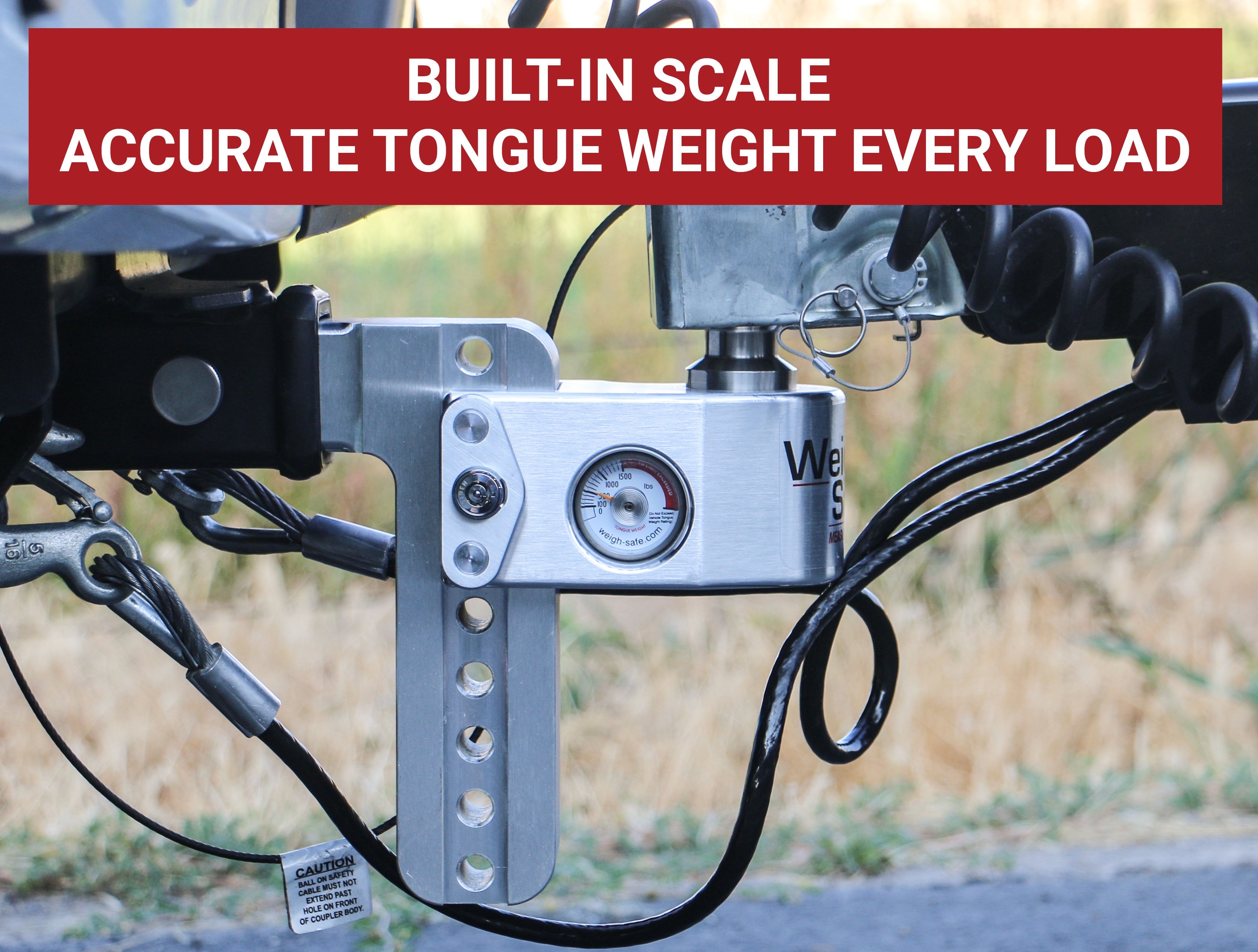 Weigh Safe WS6-3-KA Adjustable Drop Hitch - 6" Drop for 3" Shank withHitch Lock Pin