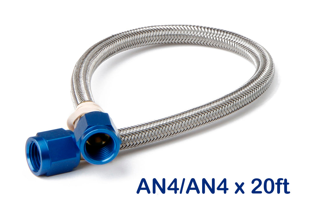 NOS/Nitrous Oxide System NOS Stainless Steel Braided Hose -4AN 20-foot Blue 15305NOS