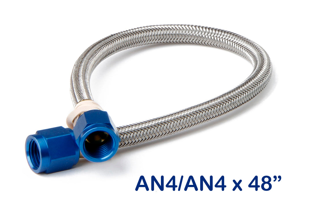 NOS/Nitrous Oxide System NOS Stainless Steel Braided Hose -4AN 4-foot Blue 15250NOS