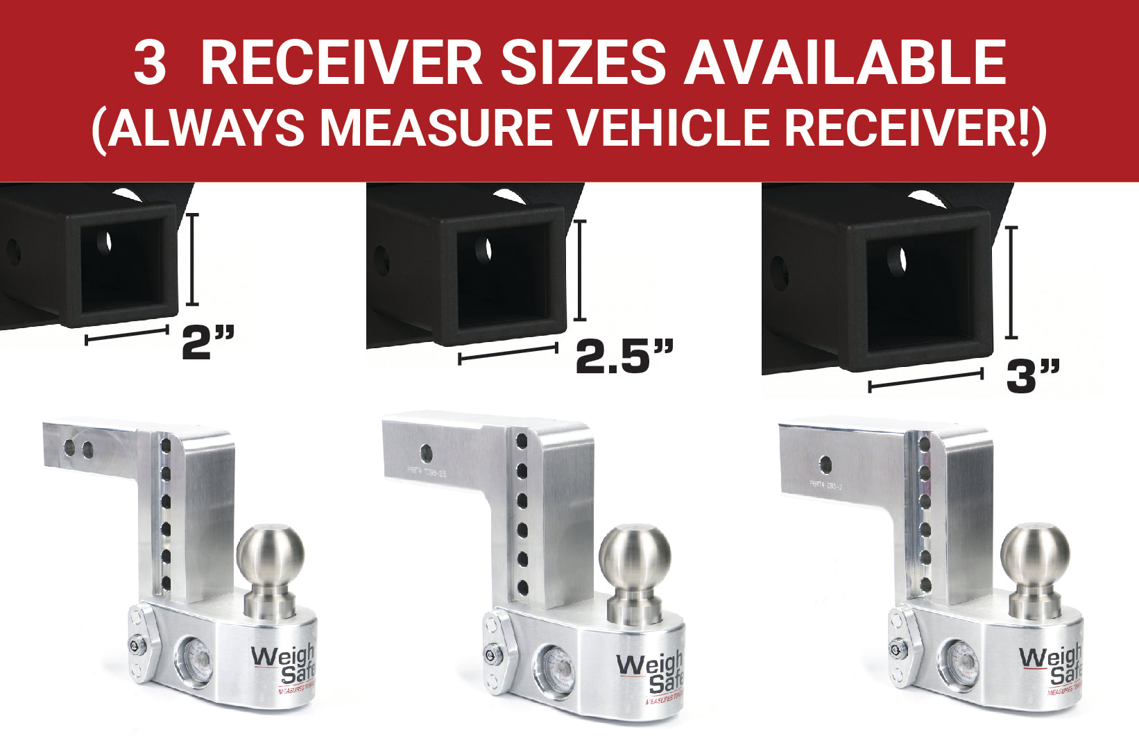 Weigh Safe WS10-2-KA Adjustable Drop Hitch - 10" Drop for 2" Shank withHitch Lock Pin