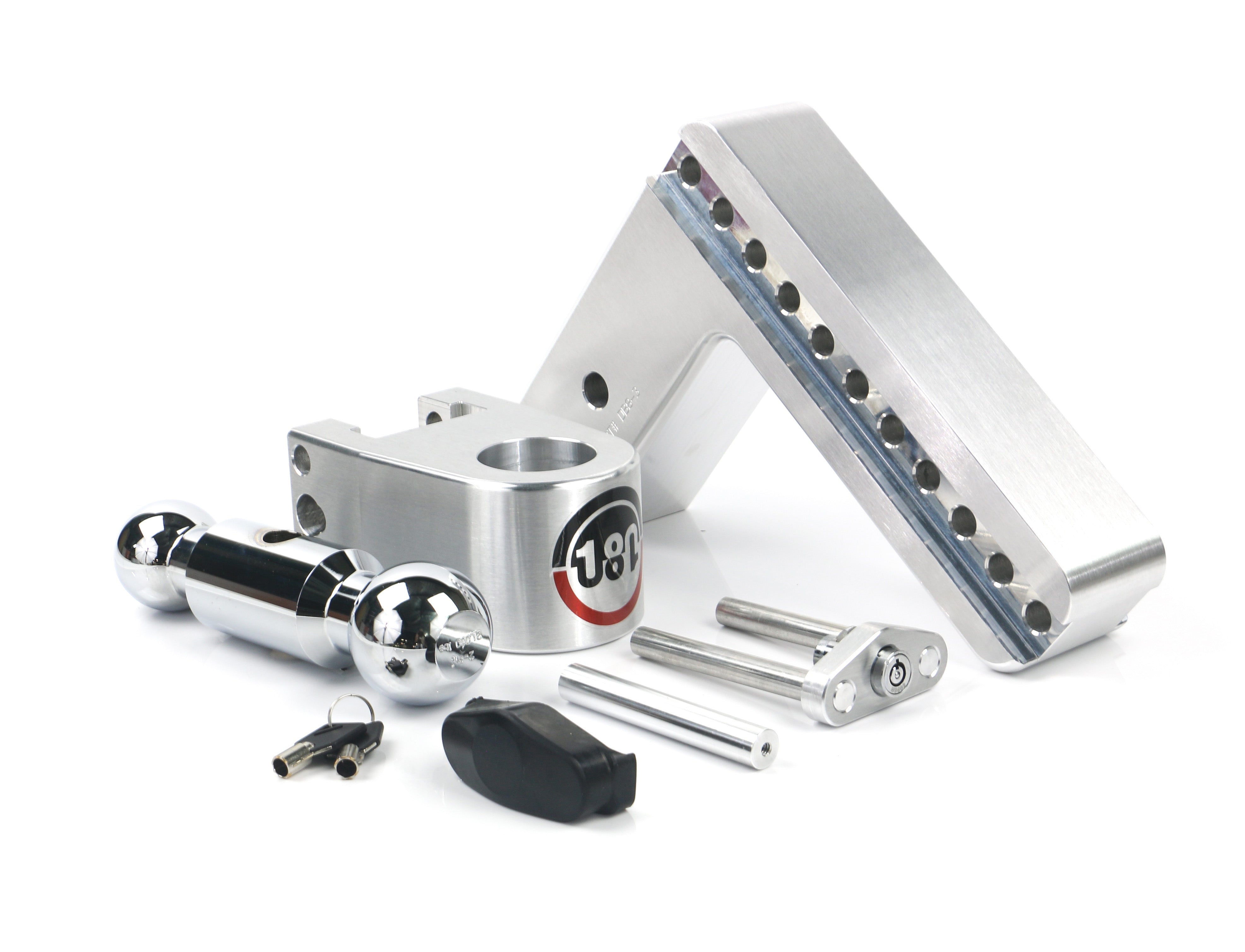 Weigh Safe CTB8-3 180 Hitch - Drop Hitch withChrome Combo Ball - 8" Drop for 3" Shank