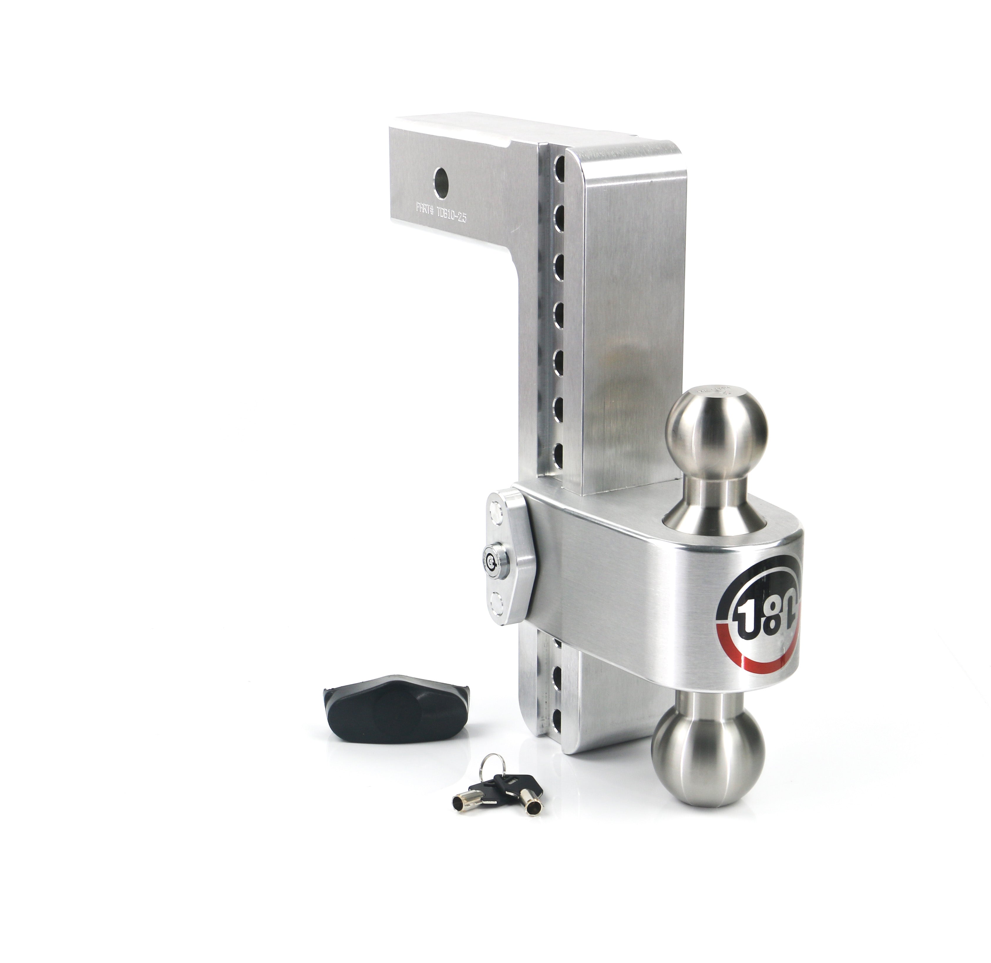 Weigh Safe LTB10-25 180 Hitch - Drop Hitch withSS Combo Ball - 10" Drop for 2.5" Shank
