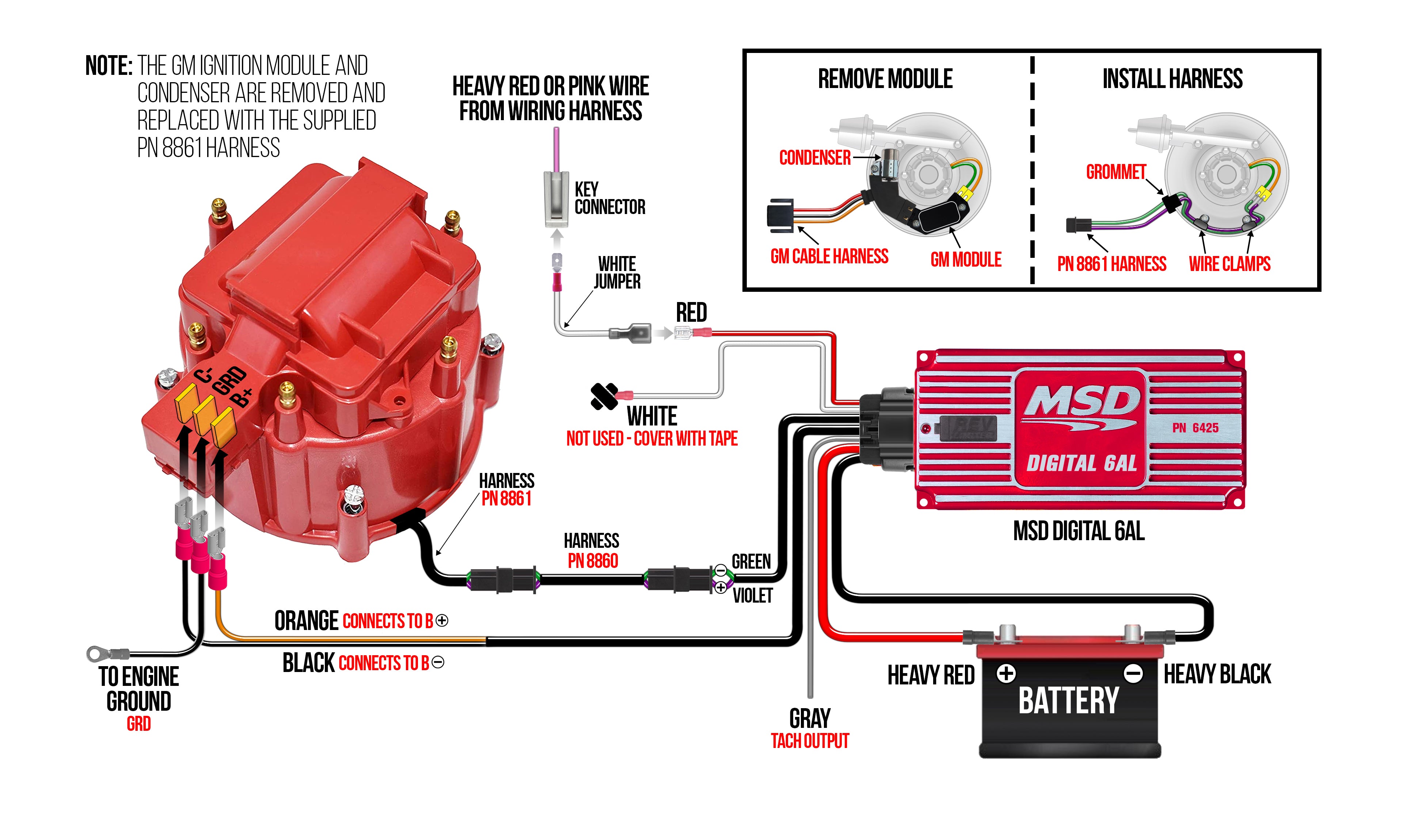 MSD Digital 6AL Ignition Control Module 64253 Black Rev Limiter Universal product image 24